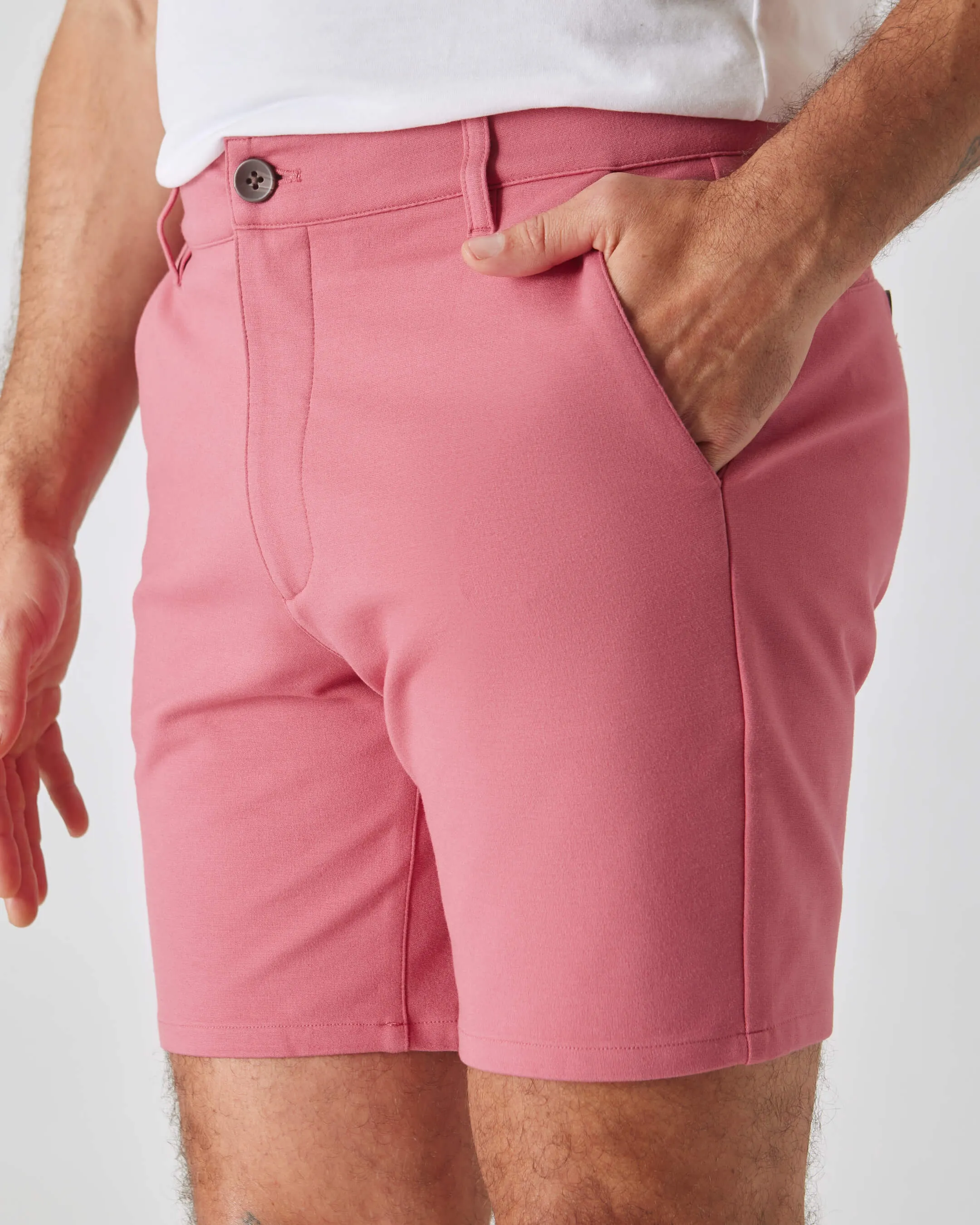 7" Rosewood Comfort Knit Chino Shorts