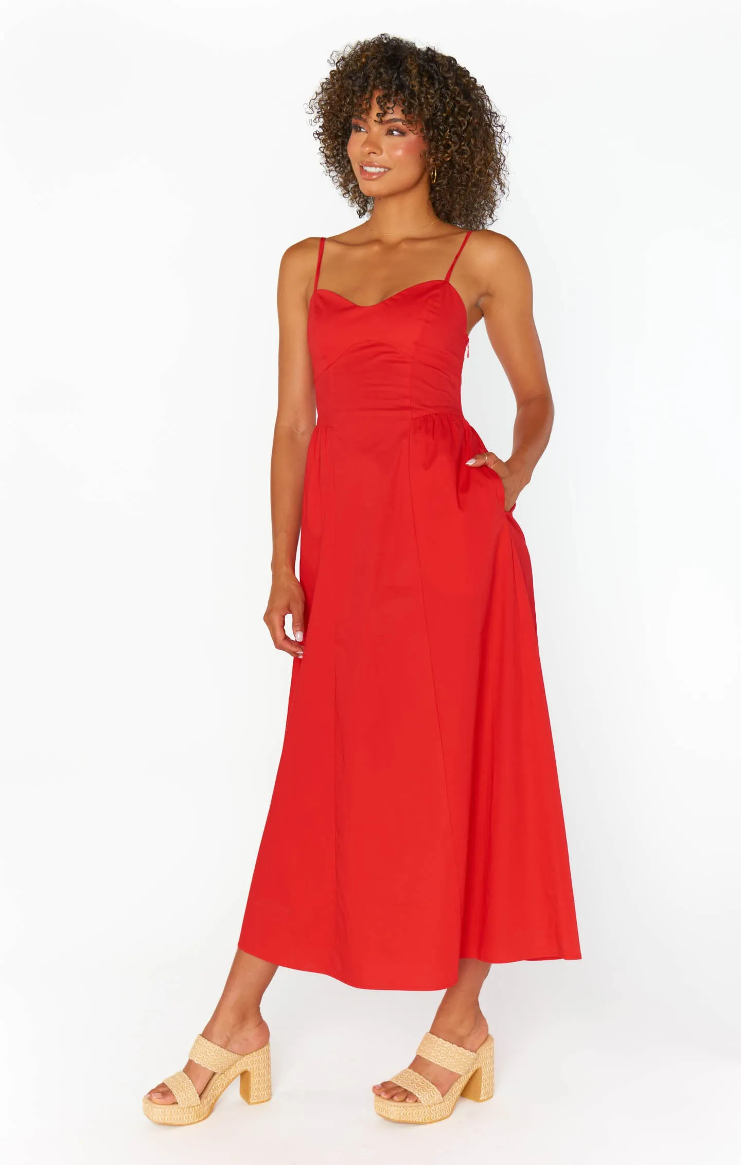 Allegra Midi Dress | Cherry Poplin