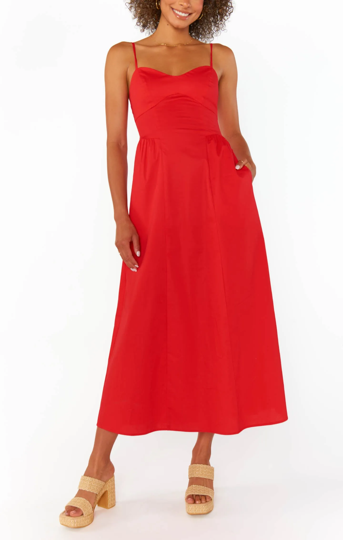 Allegra Midi Dress | Cherry Poplin