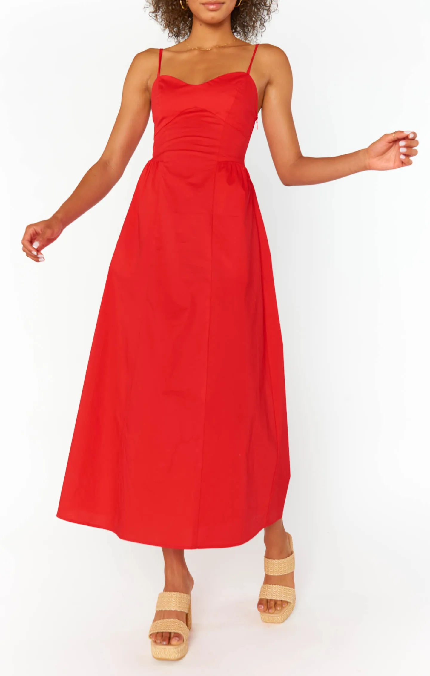 Allegra Midi Dress | Cherry Poplin