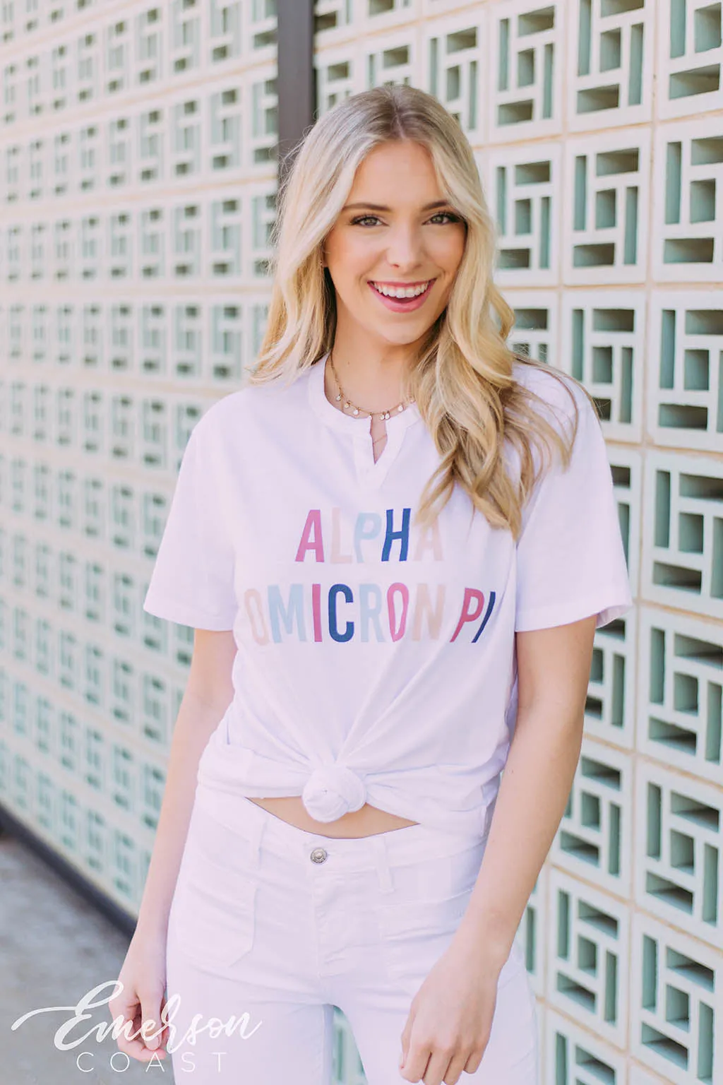 Alpha Omicron Pi Colorful Notch PR T-Shirt