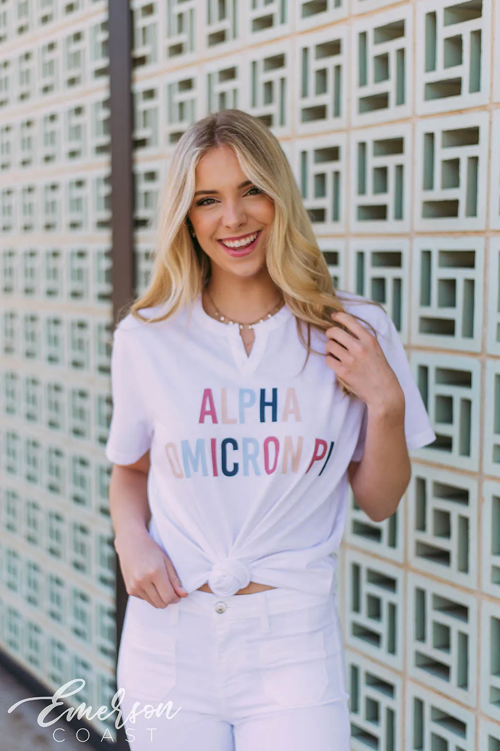 Alpha Omicron Pi Colorful Notch PR T-Shirt