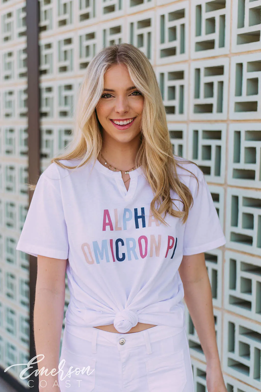 Alpha Omicron Pi Colorful Notch PR T-Shirt