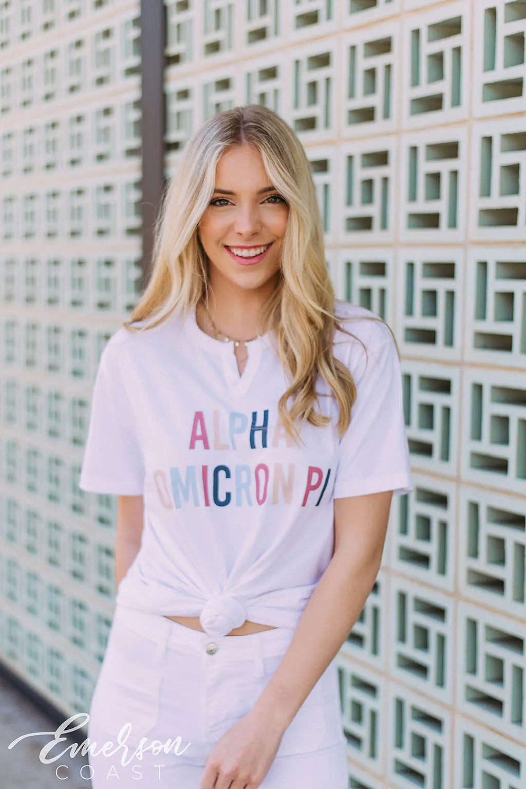 Alpha Omicron Pi Colorful Notch PR T-Shirt
