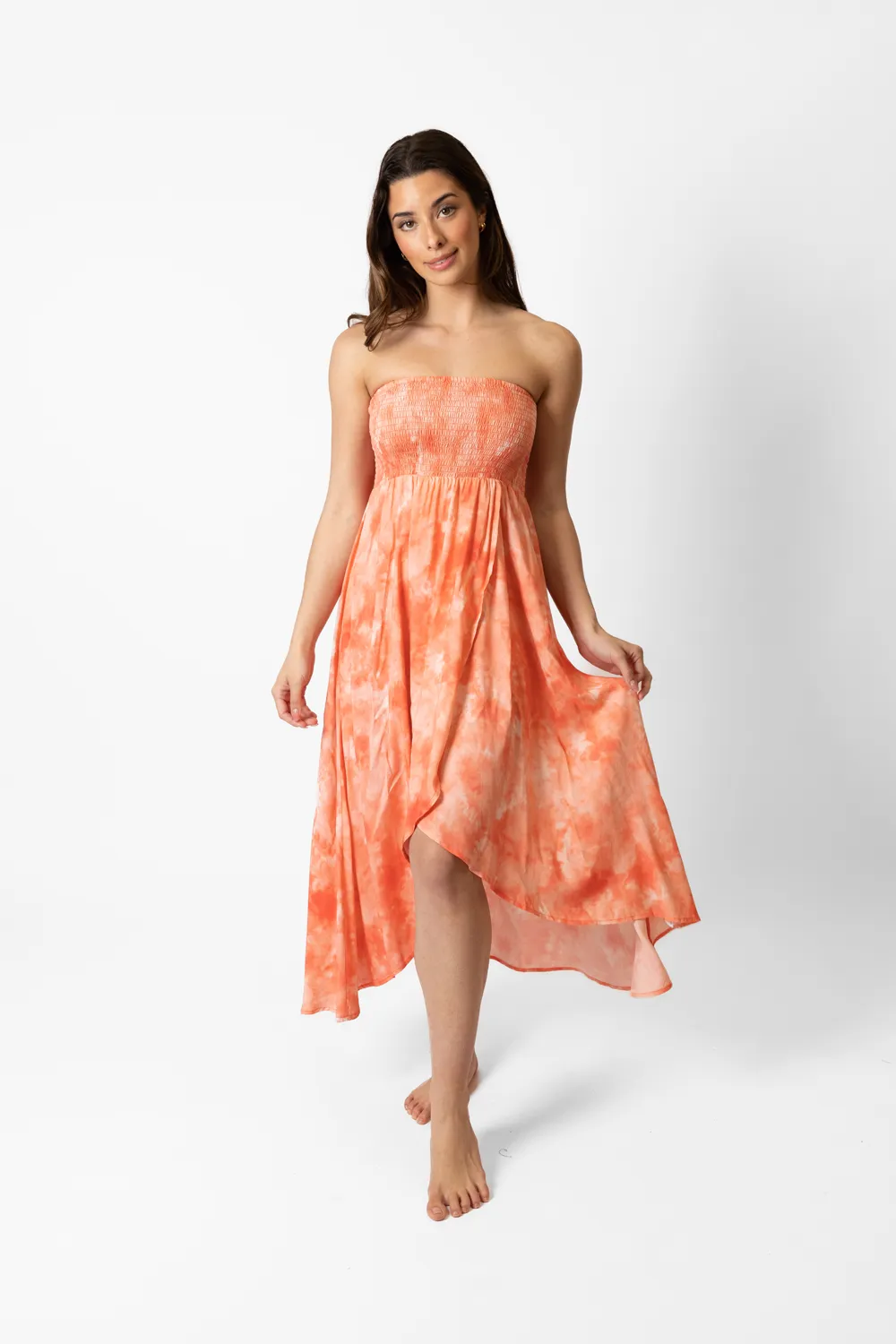 Aquarelle Tie Dye Convertible Bandeau Dress
