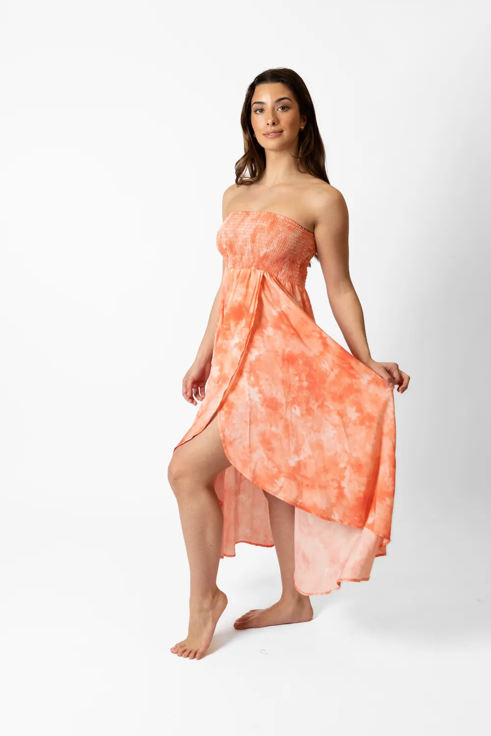 Aquarelle Tie Dye Convertible Bandeau Dress
