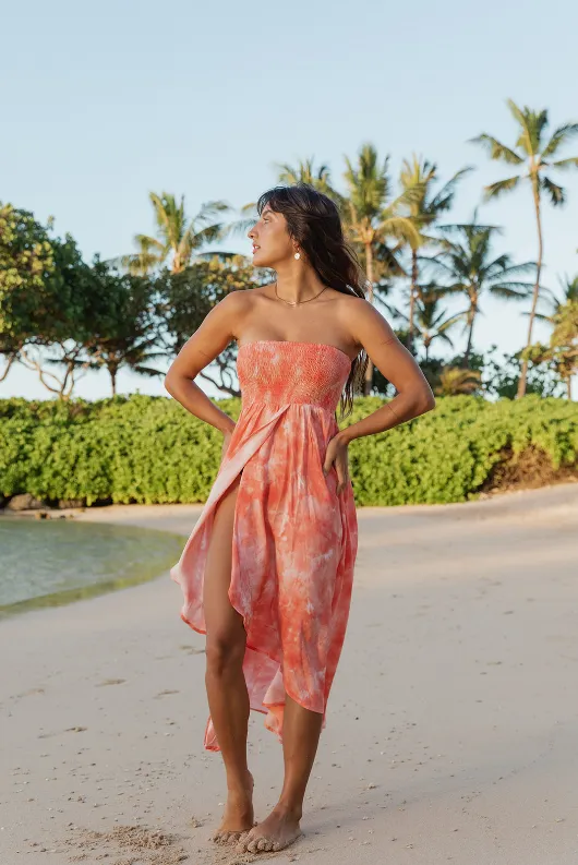 Aquarelle Tie Dye Convertible Bandeau Dress