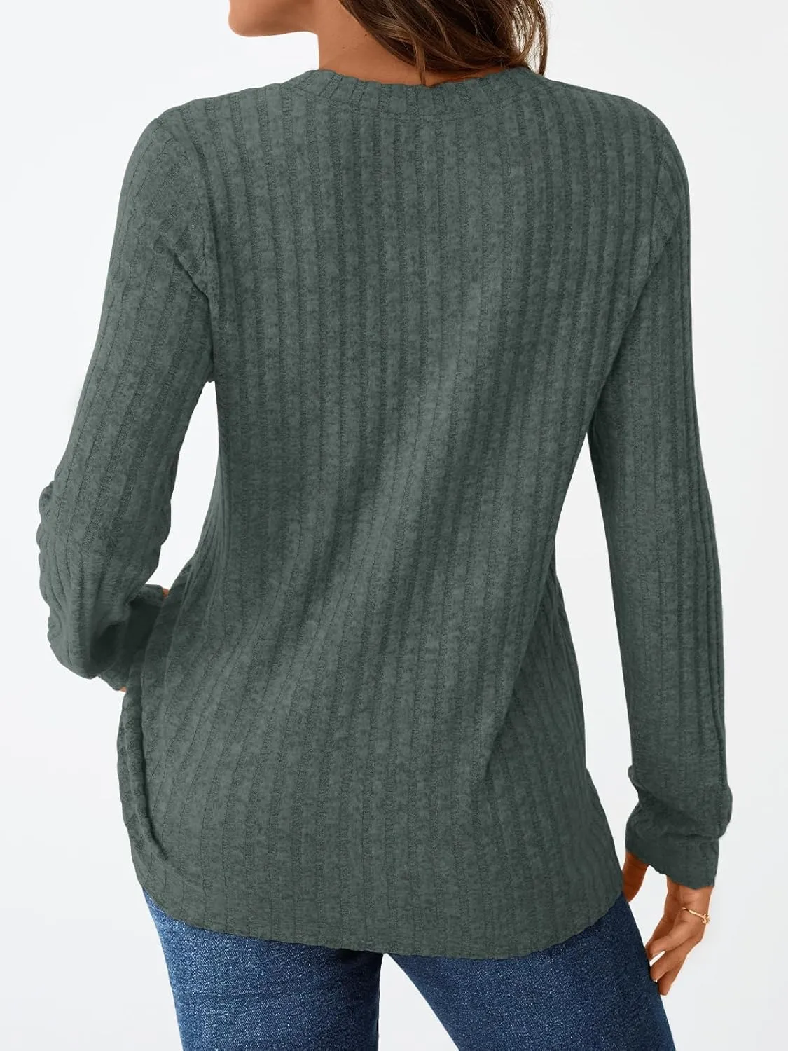 AUTOMET Womens Henley V Neck Long Sleeve Shirt Fall Dreesy Casual Tunic Loose Fit Top Sweater