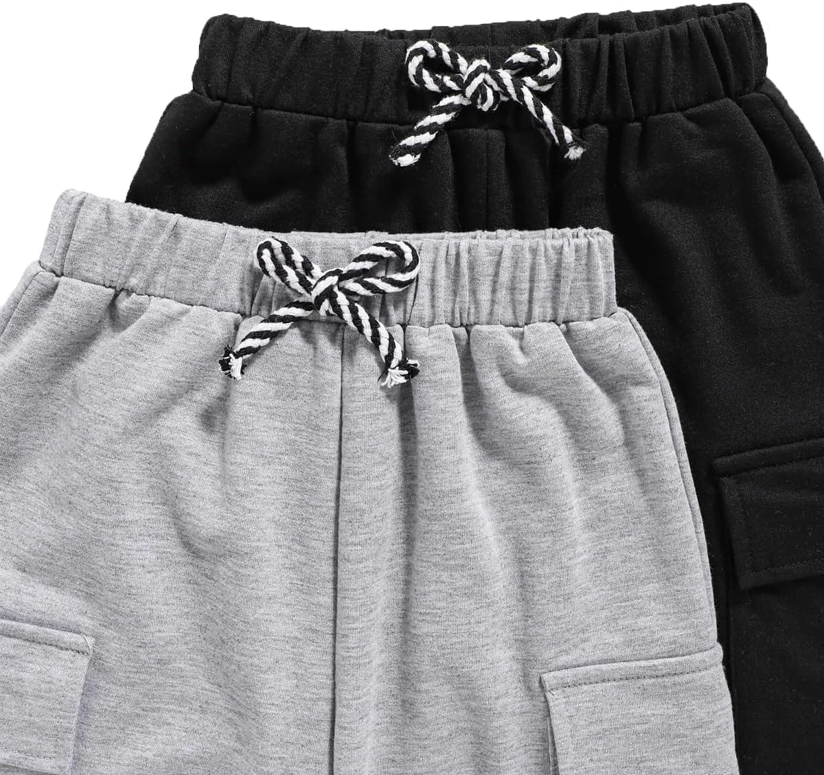 Boys Casual Pants-Solid Color Soft Trousers Jogger Pants-Toddler Boys 2 Pack Sweatpants Set (3-7T)