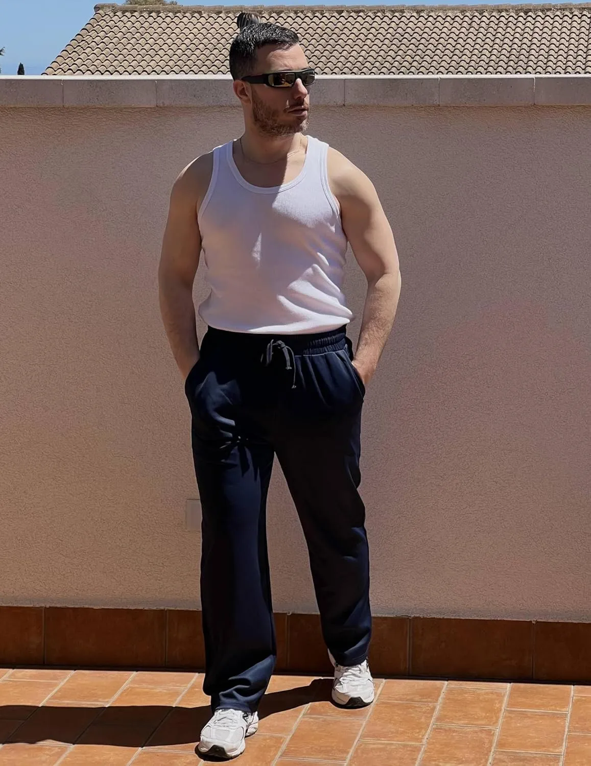 COOFANDY Men Jogger Yoga Sweatpants Casual Athletic Elastic Waist Pants Open Bottom Trouser Jersey Knit Pants with Pockets