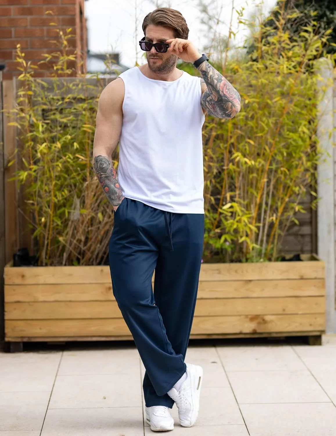 COOFANDY Men Jogger Yoga Sweatpants Casual Athletic Elastic Waist Pants Open Bottom Trouser Jersey Knit Pants with Pockets