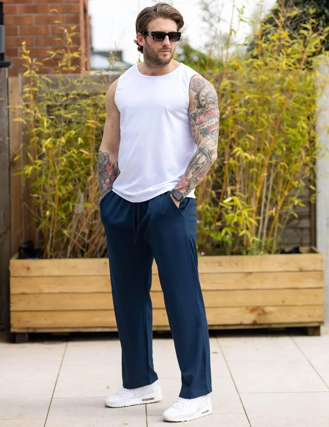COOFANDY Men Jogger Yoga Sweatpants Casual Athletic Elastic Waist Pants Open Bottom Trouser Jersey Knit Pants with Pockets