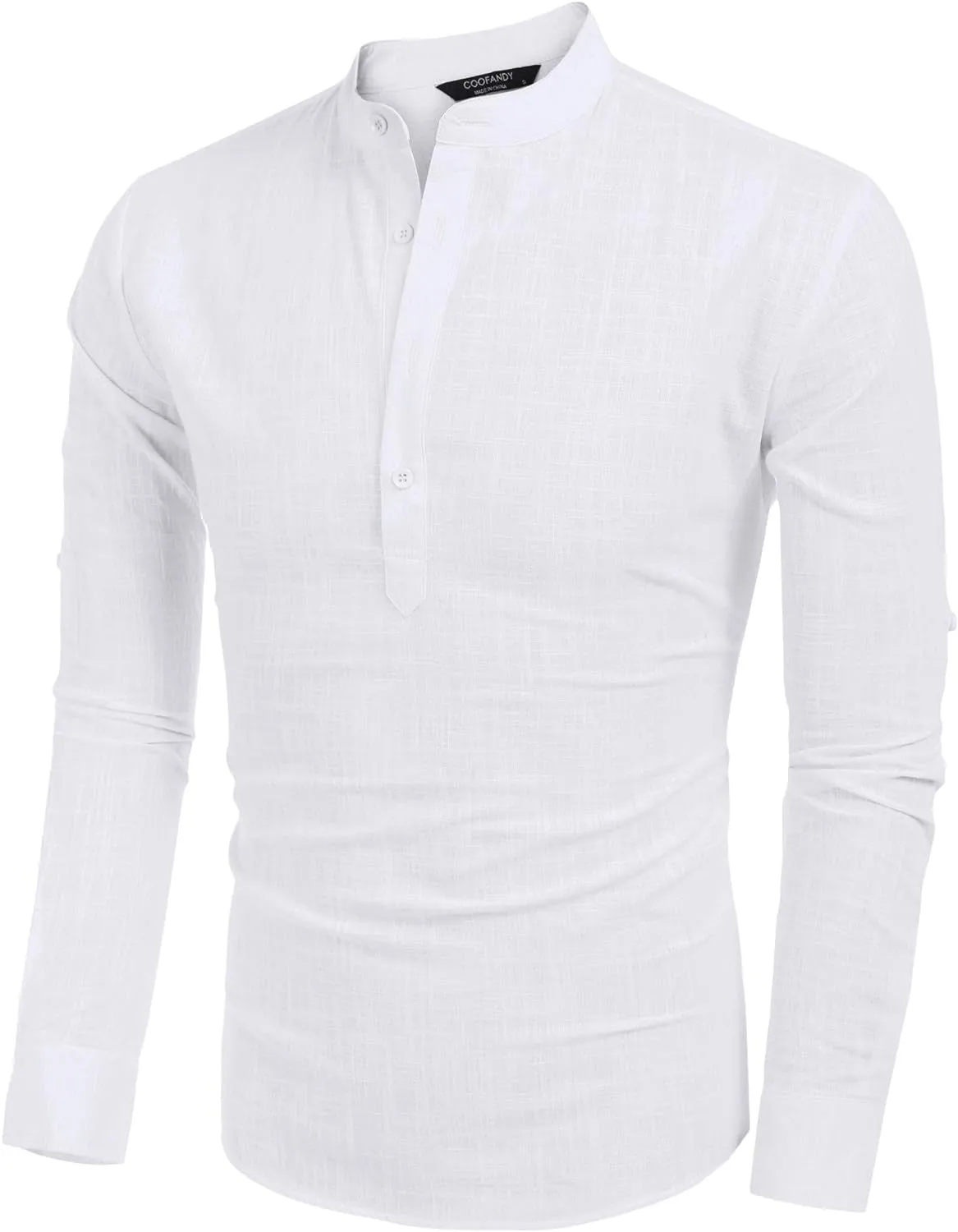COOFANDY Men'S Cotton Henley Shirt Long Sleeve Hippie Casual Beach T Shirts