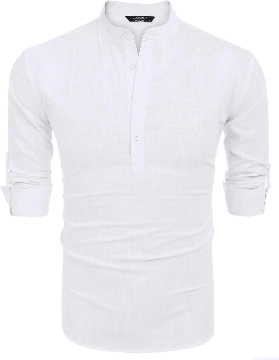 COOFANDY Men'S Cotton Henley Shirt Long Sleeve Hippie Casual Beach T Shirts