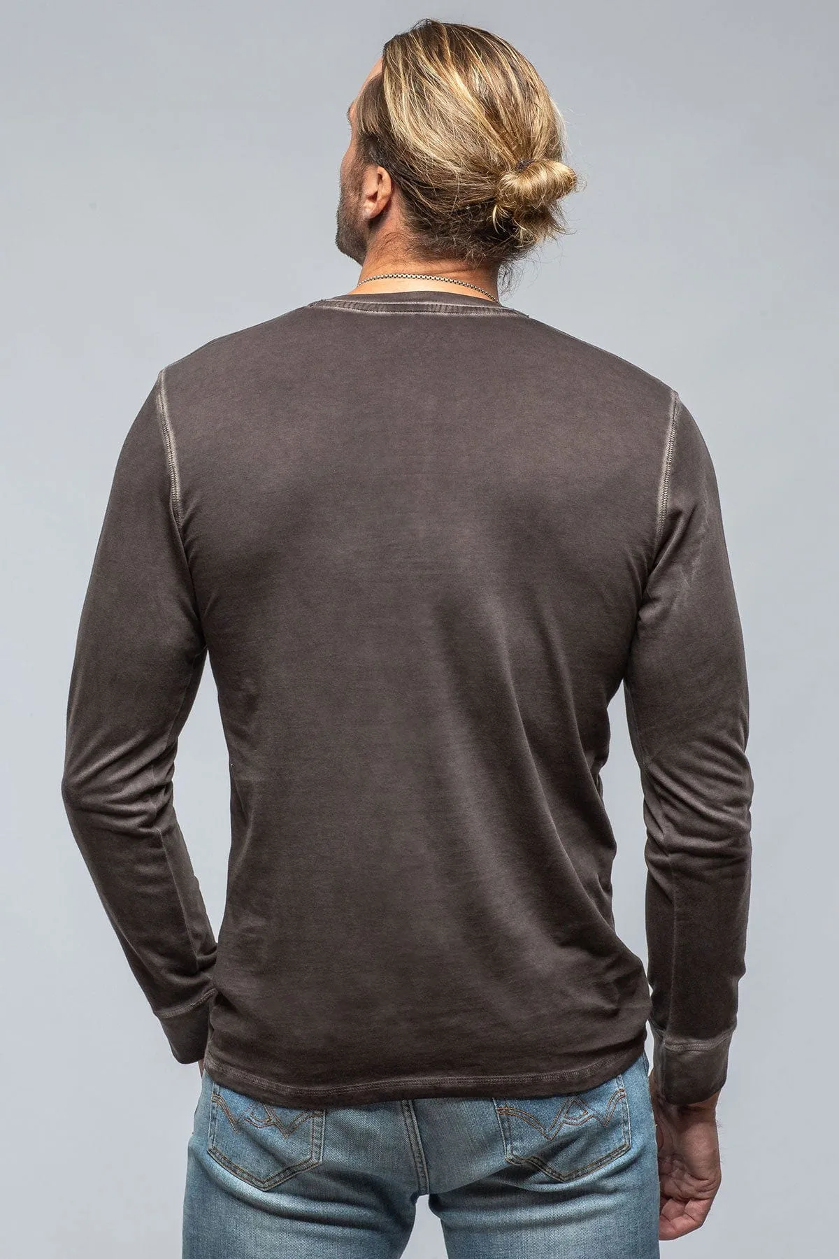 Coronado Cotton LS Henley in Basalt