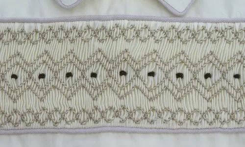 Creme And Brown Boys Buttons On Shorts 9m