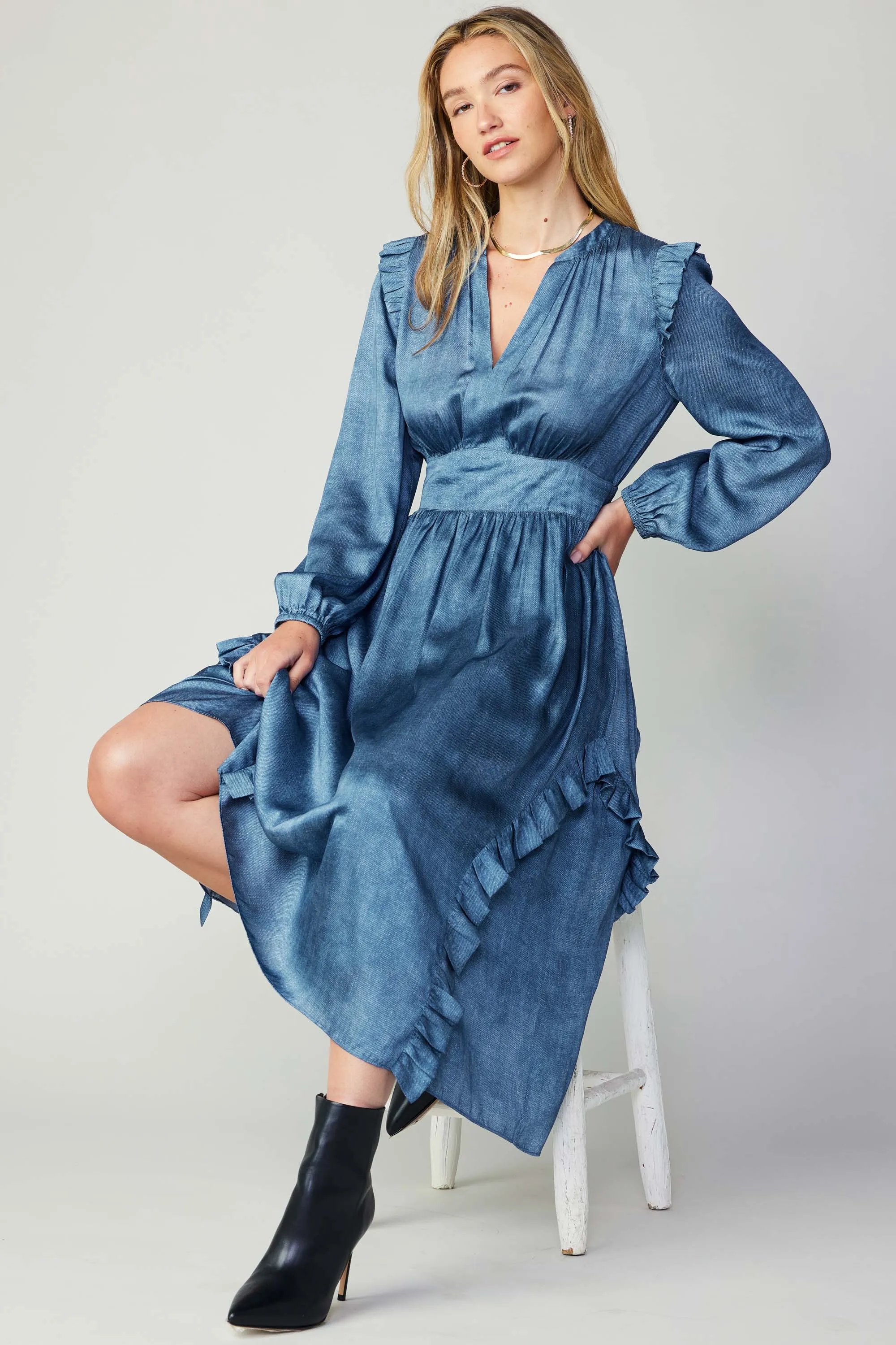 Emmaline Trompe L'oeil Midi Dress