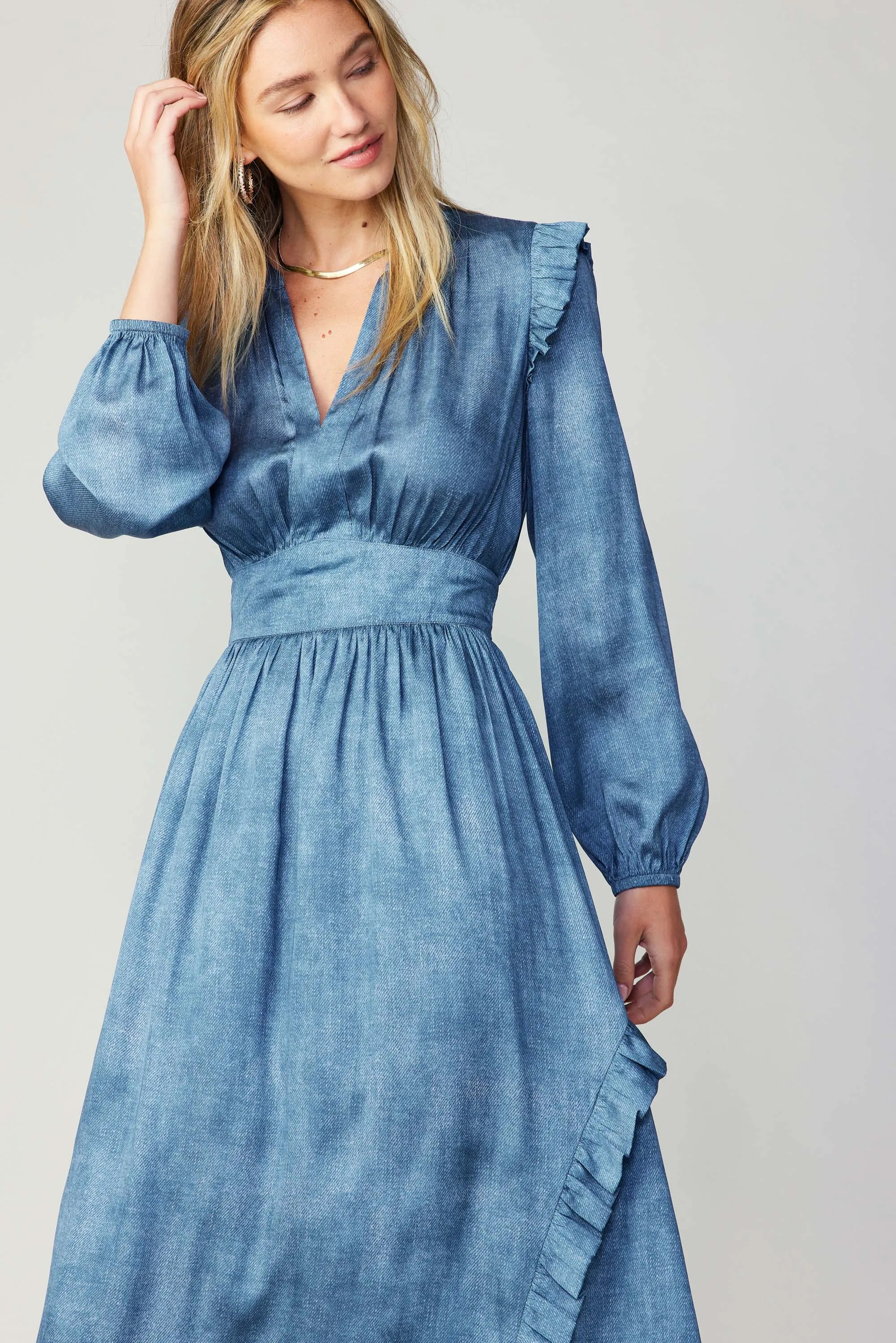 Emmaline Trompe L'oeil Midi Dress