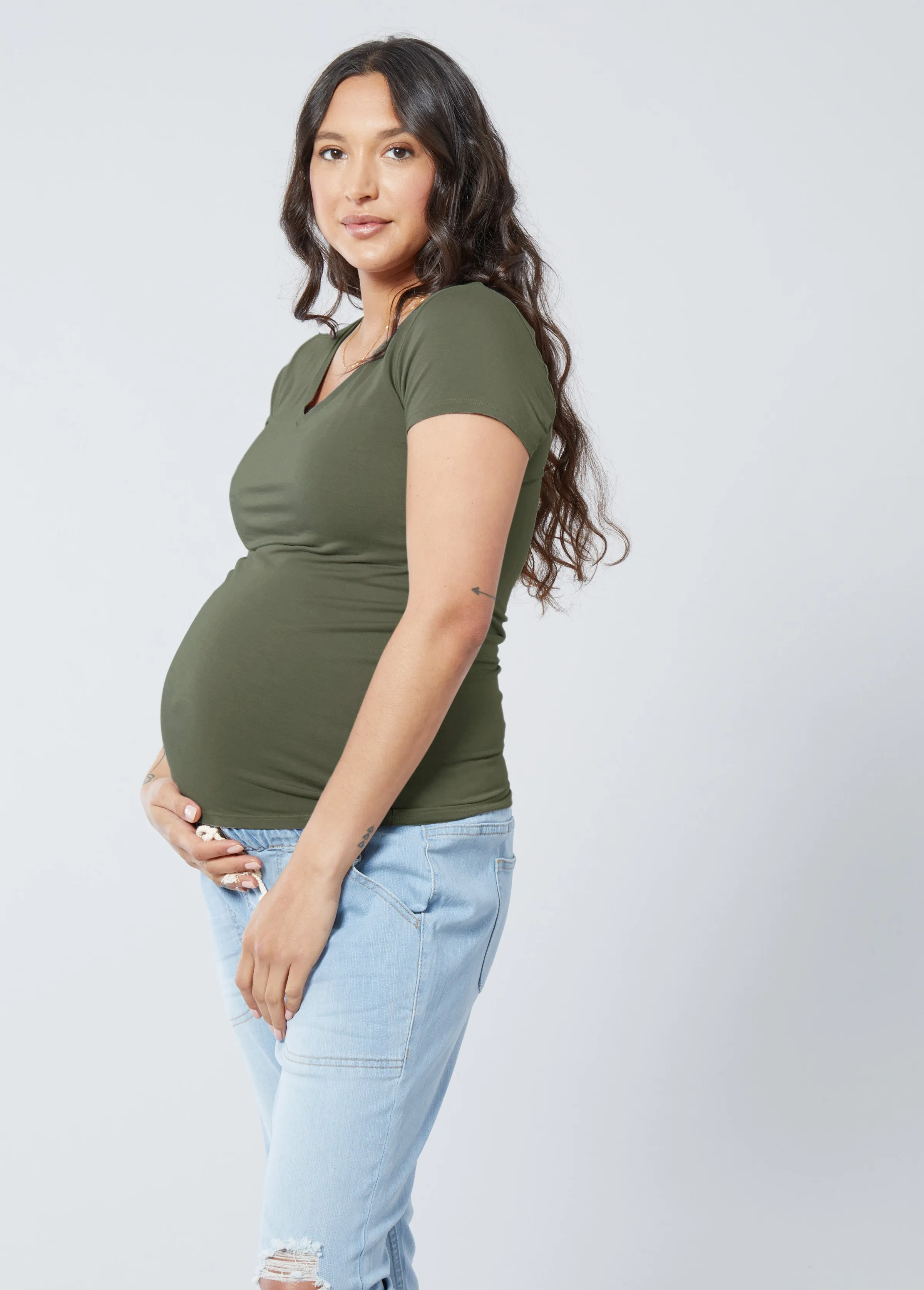 Essential V-Neck Maternity Tee