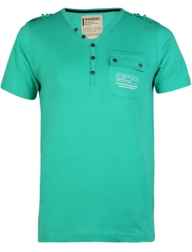 Fender Henley T-Shirt In Simply Green - Dissident