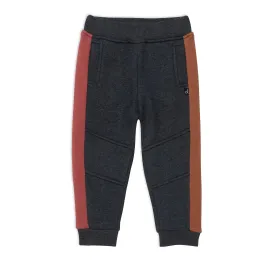 Fleece Pant Dark Grey With Clay Brown  | DEUX PAR DEUX