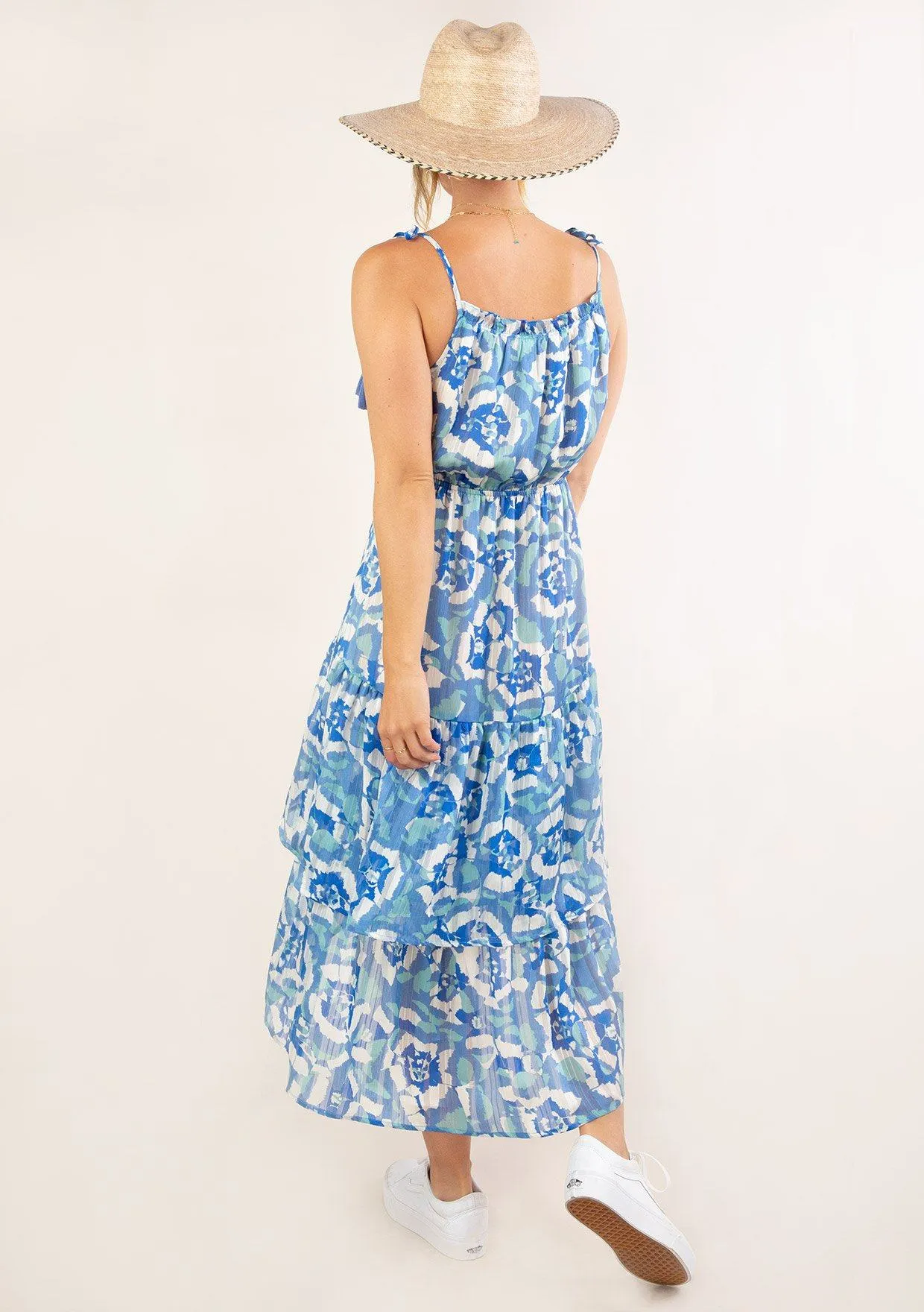 Floral Tassel Tie Midi Dress