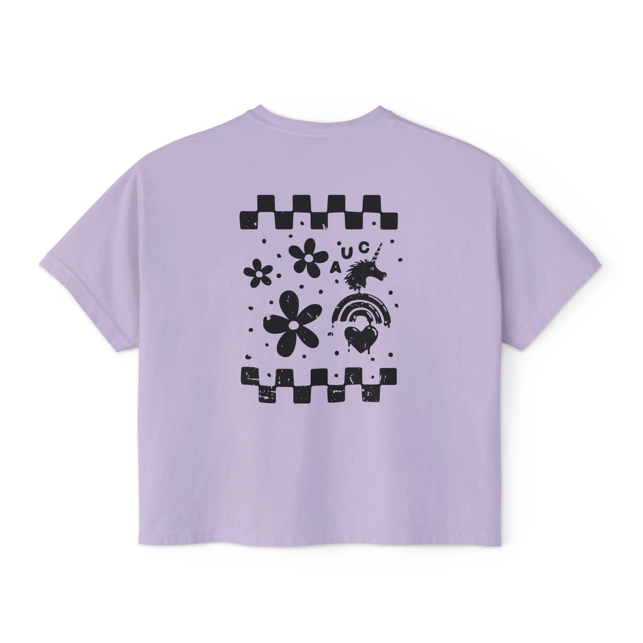 Flowers Off the Wall - Semi-Crop Boxy Tee - Women's