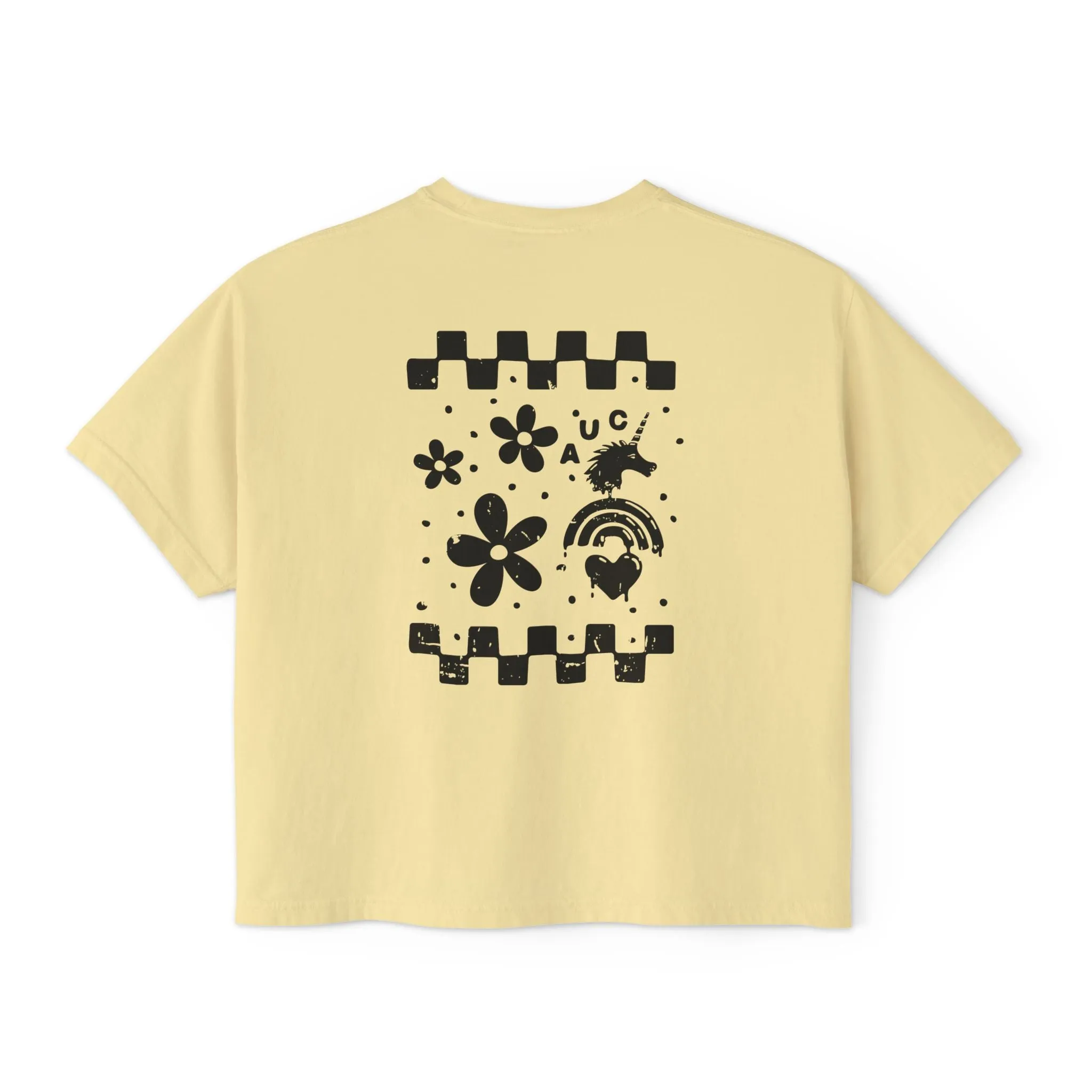 Flowers Off the Wall - Semi-Crop Boxy Tee - Women's