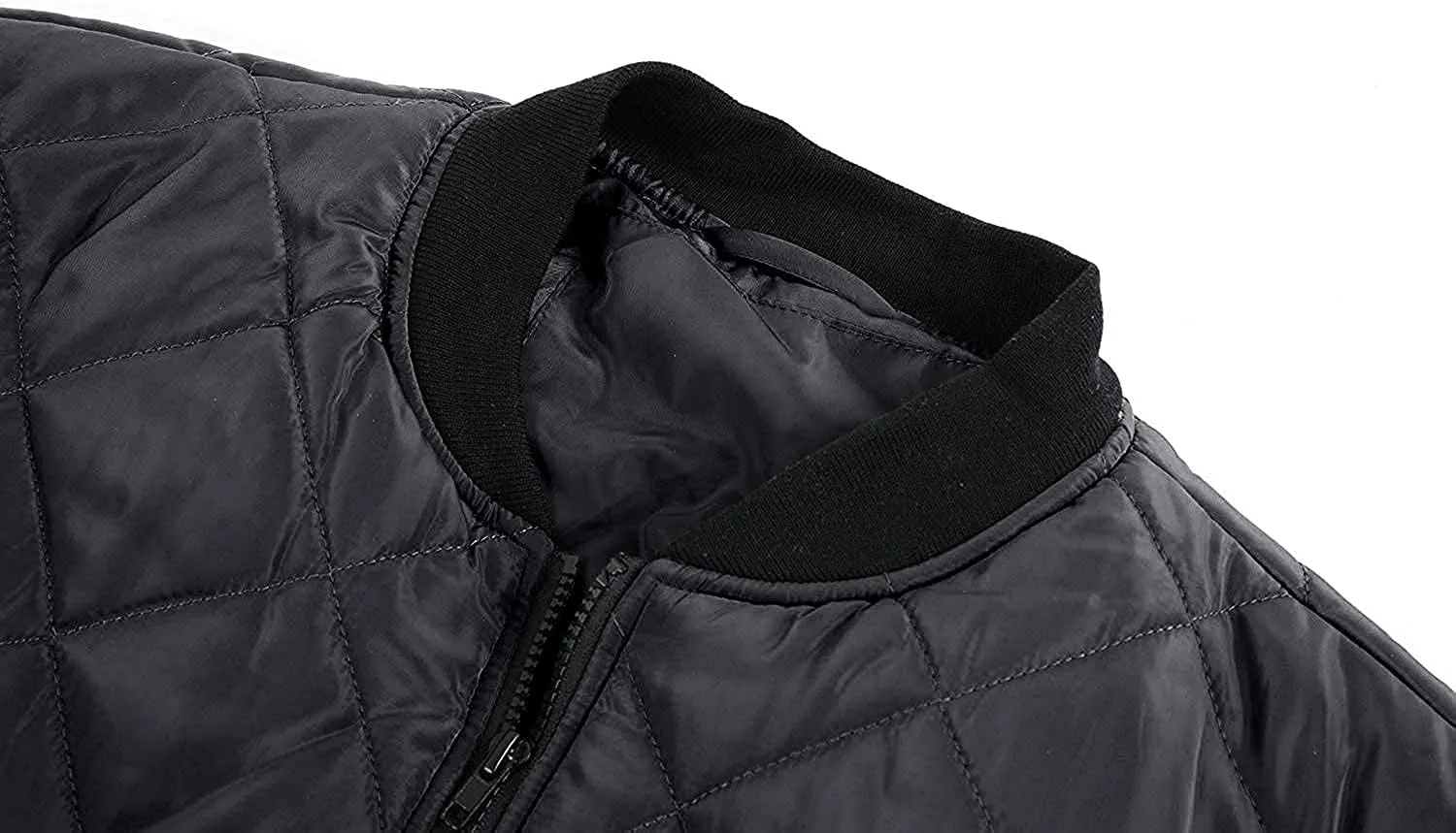 Gafeng Mens Flight Bomber Diamond Quilted Jacket Lightweight Varsity Jackets Winter Warm Padded Coats Outwear