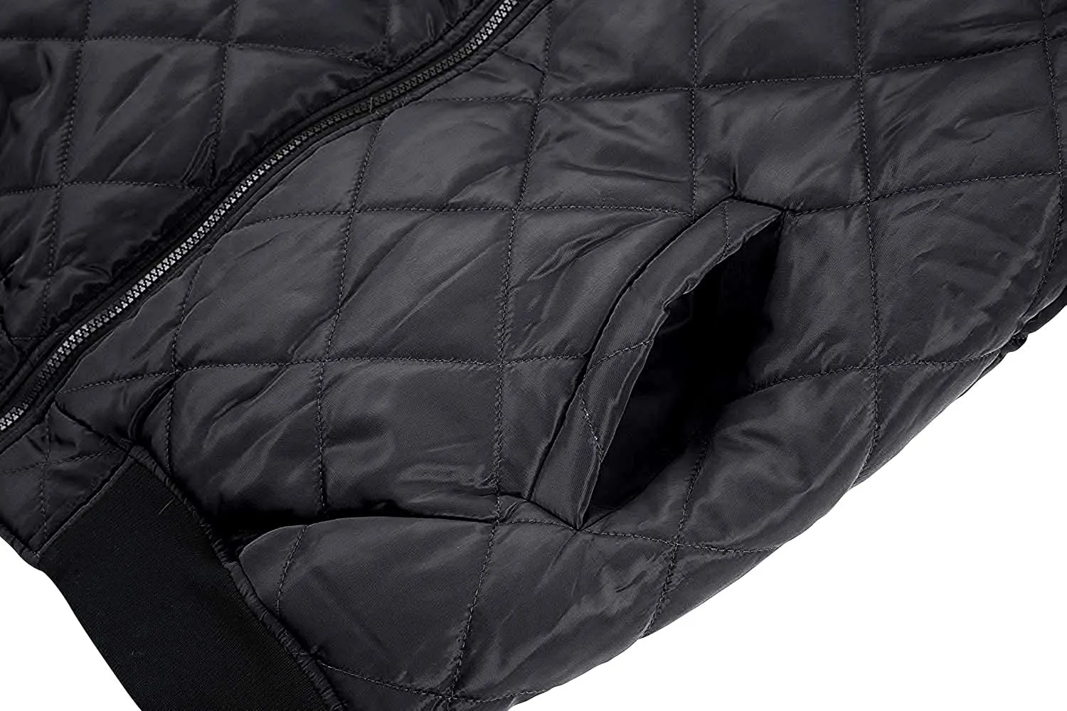 Gafeng Mens Flight Bomber Diamond Quilted Jacket Lightweight Varsity Jackets Winter Warm Padded Coats Outwear