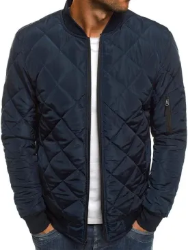 Gafeng Mens Flight Bomber Diamond Quilted Jacket Lightweight Varsity Jackets Winter Warm Padded Coats Outwear