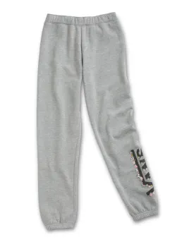Girls Floral V Sweatpants - Heather Grey