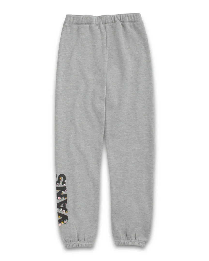 Girls Floral V Sweatpants - Heather Grey