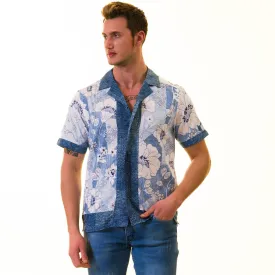 Gravity Homme Men's Weekend Shirt | Floral Denim