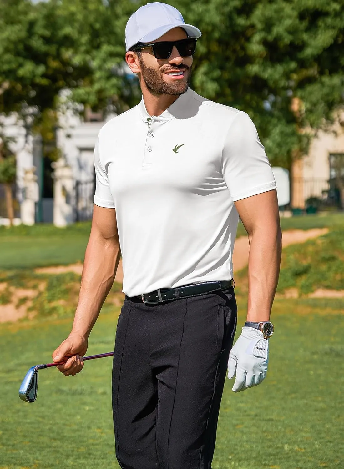JMIERR Men's Polo Henley Shirt Moisture Wicking Quick Dry Summer Casual Short Sleeve Golf Polo T Shirts