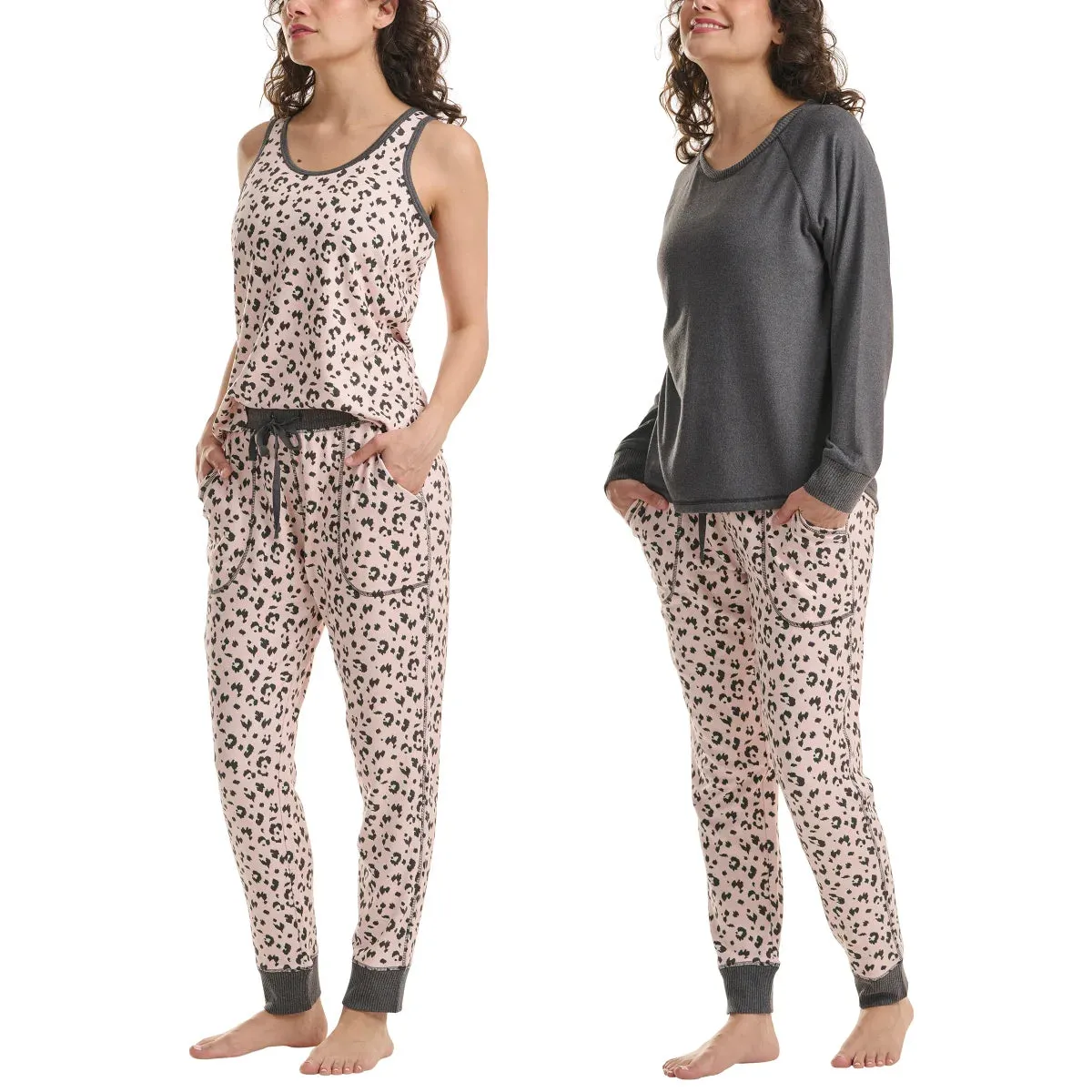 Karen Neuburger Women's 3-Piece Printed Soft Pajama Lounge Set