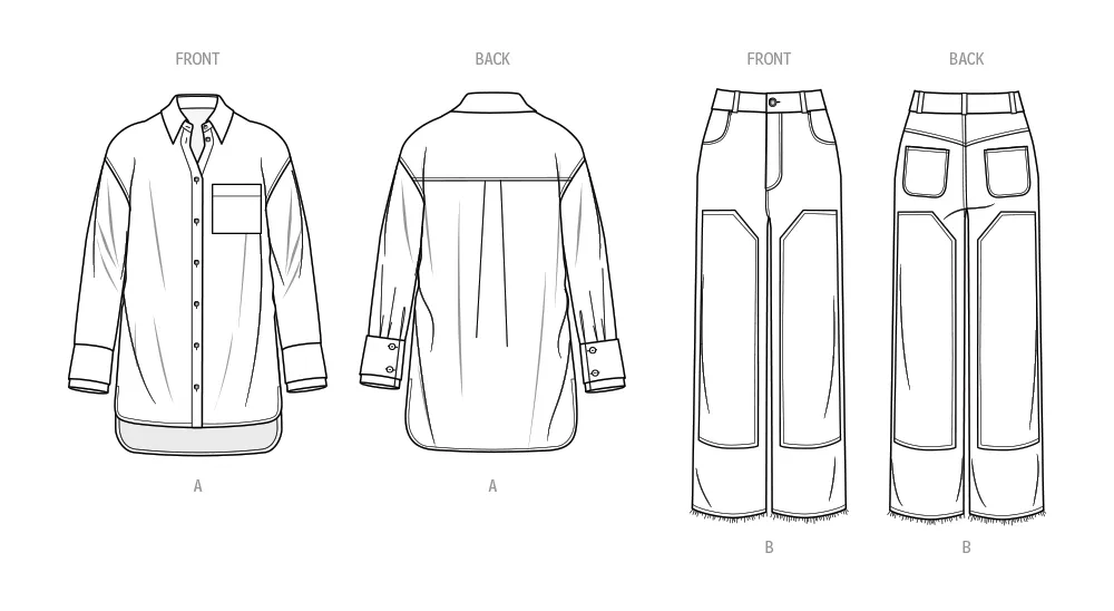 Know Me sewing pattern 2052  Shirt and Pants by Beaute' J'adore