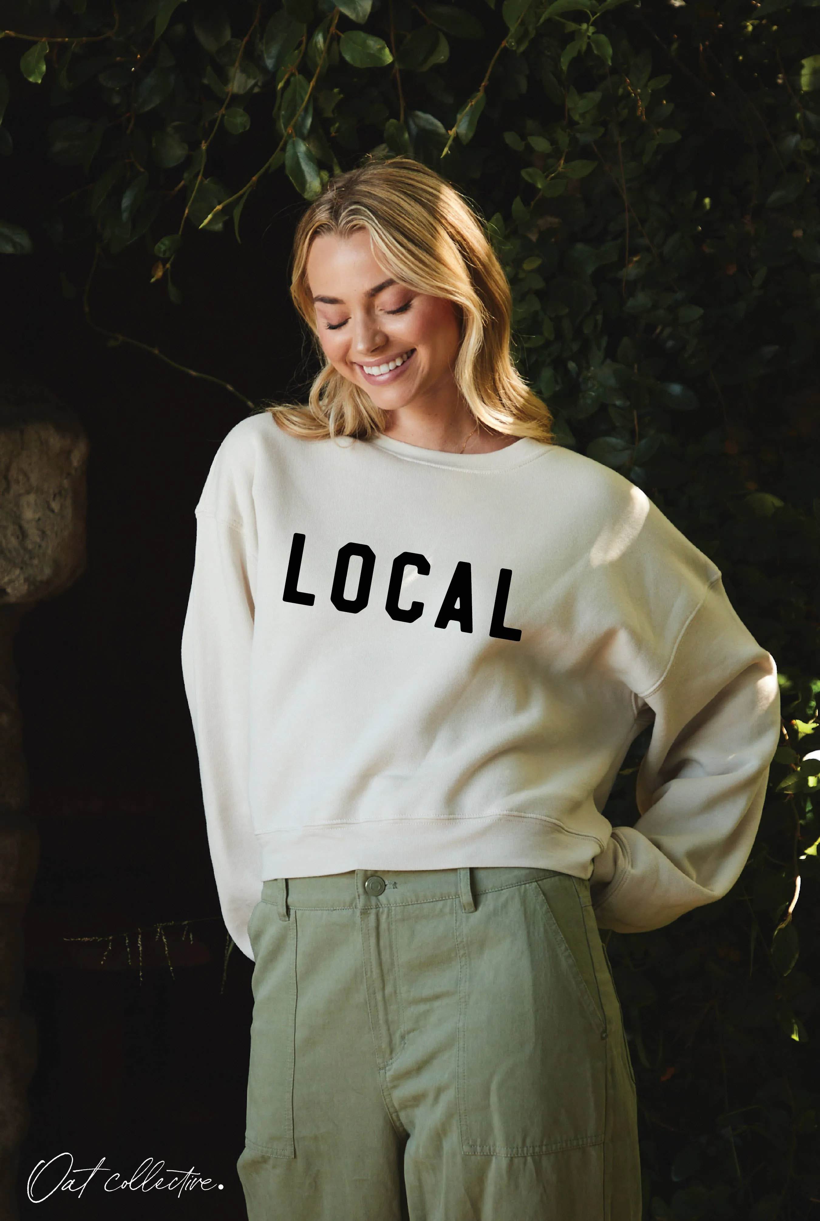 LOCAL Mid Graphic Sweatshirt: WHITE HEATHER
