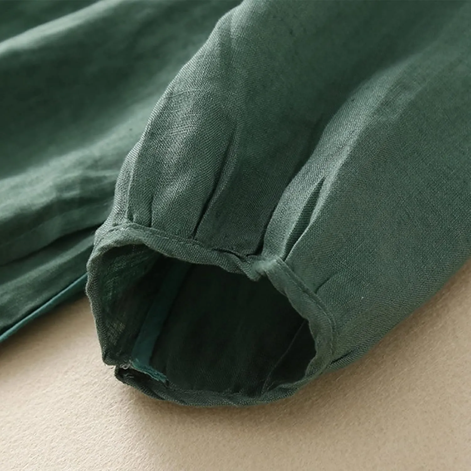 Long Sleeve Cotton Linen Shirts for Women Dressy Casual Button Down Embroidered Tops Loose Comfy Fall Blouses