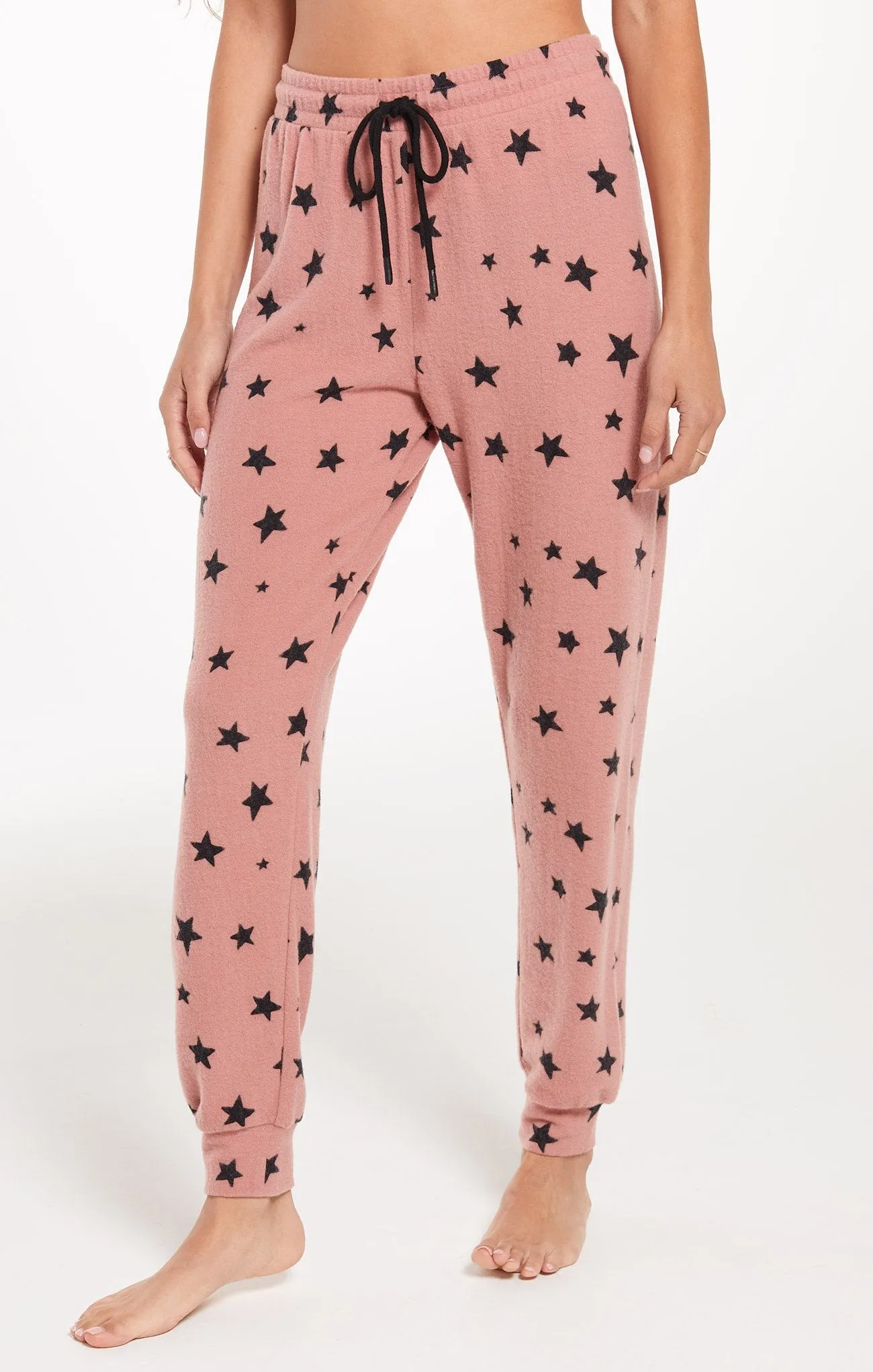 Love note star loungewear set in rose/black