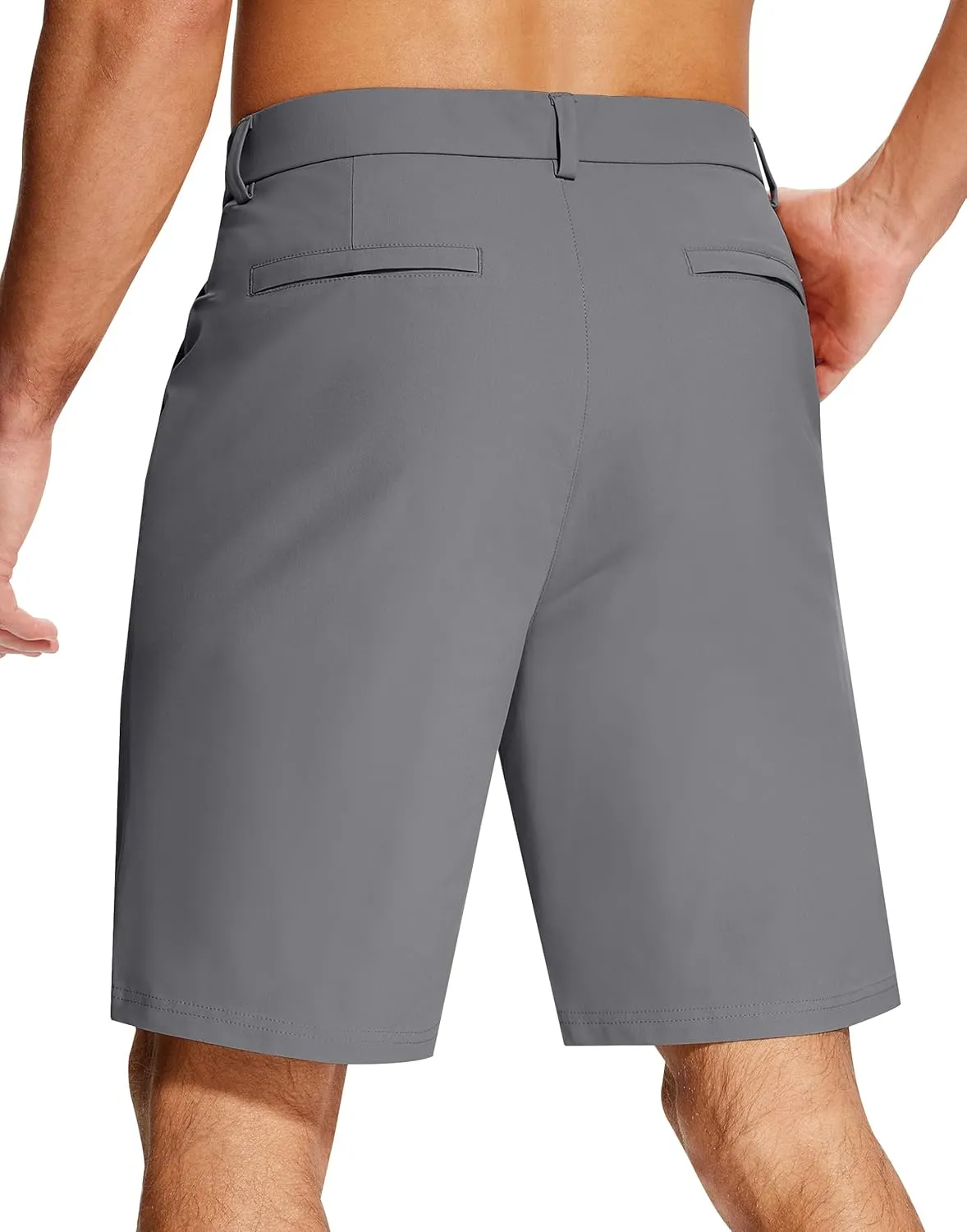 Mens Golf Dress Shorts 9 Inch with 5 Pockets Stretch Lightweight Quick Dry Chino Flat Front Shorts for Work Casual
