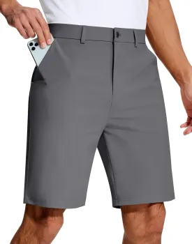 Mens Golf Dress Shorts 9 Inch with 5 Pockets Stretch Lightweight Quick Dry Chino Flat Front Shorts for Work Casual