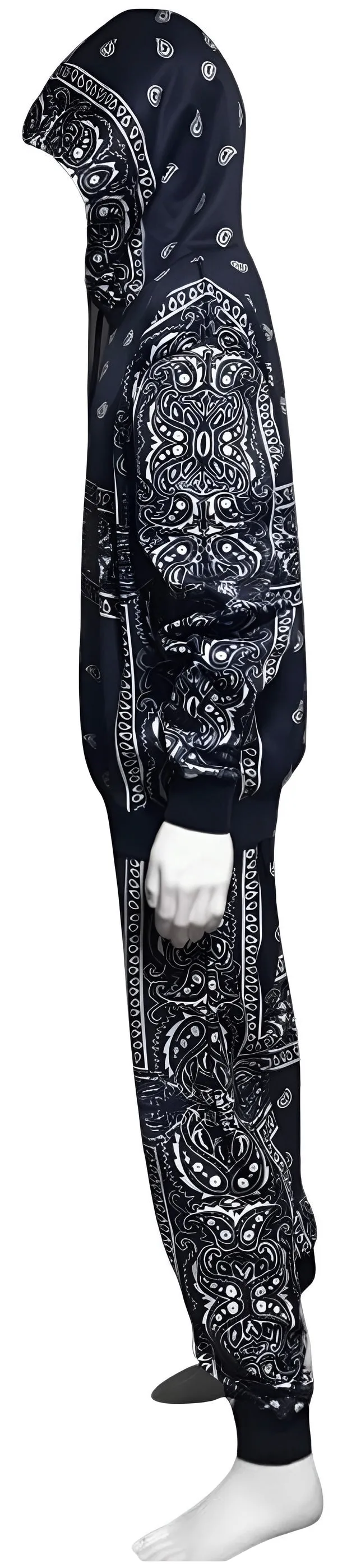 ^NAVY BANDANA^ JOGGER SWEATSUITS *BLUE PAISLEY* (FLEECY SOFT LINED)