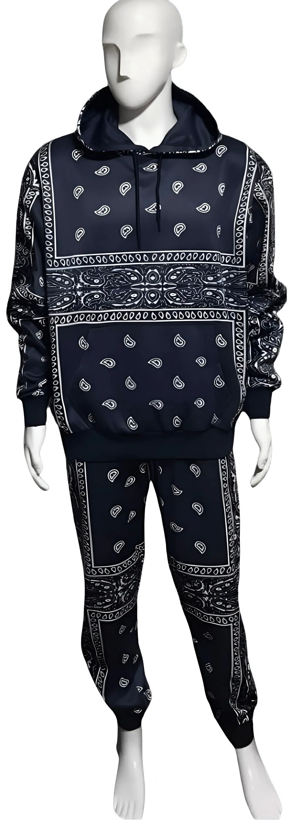 ^NAVY BANDANA^ JOGGER SWEATSUITS *BLUE PAISLEY* (FLEECY SOFT LINED)