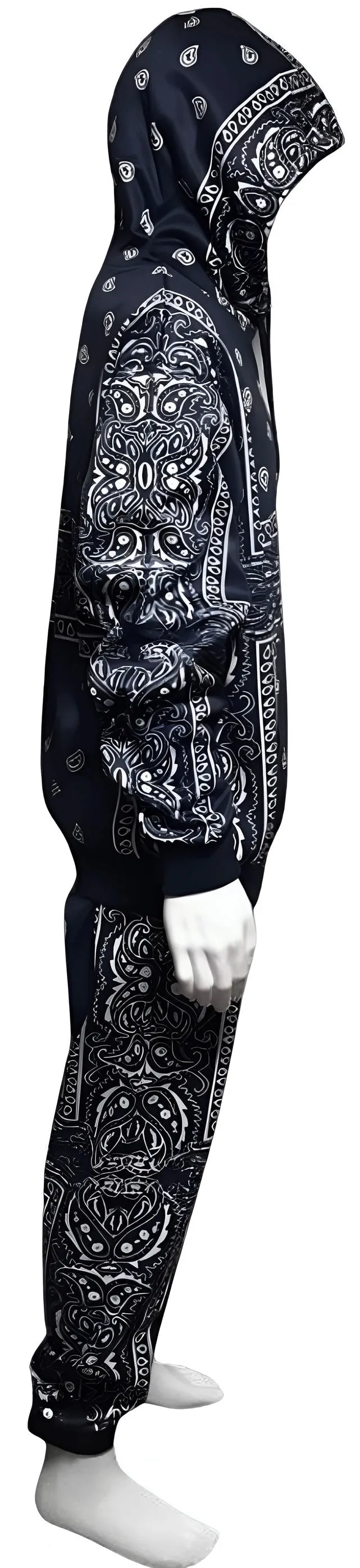 ^NAVY BANDANA^ JOGGER SWEATSUITS *BLUE PAISLEY* (FLEECY SOFT LINED)