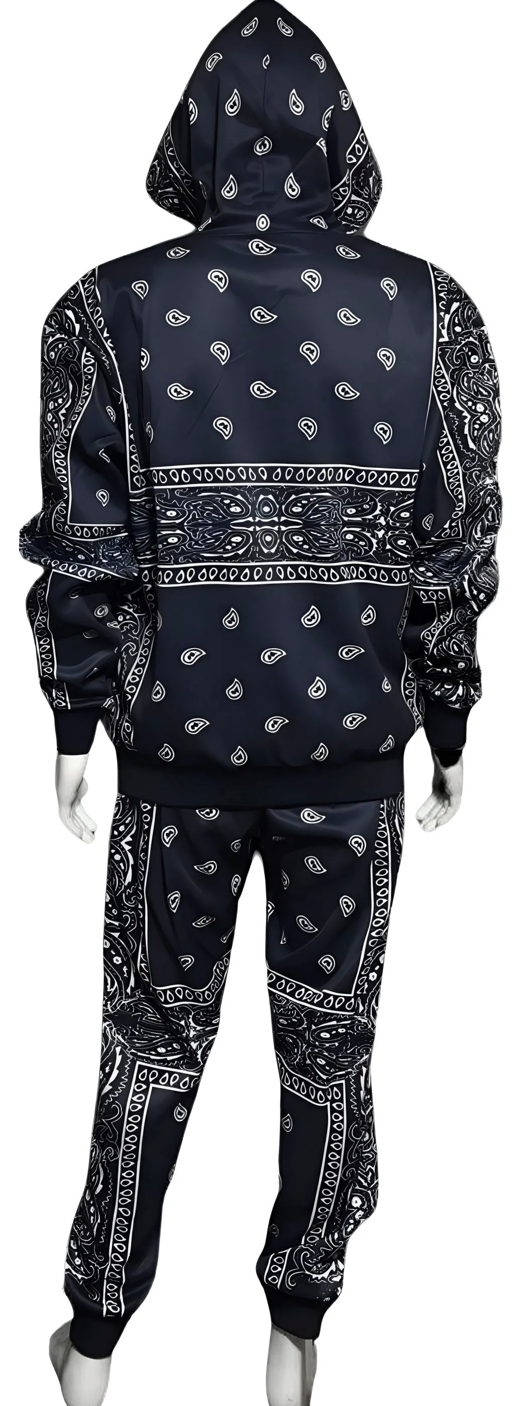 ^NAVY BANDANA^ JOGGER SWEATSUITS *BLUE PAISLEY* (FLEECY SOFT LINED)