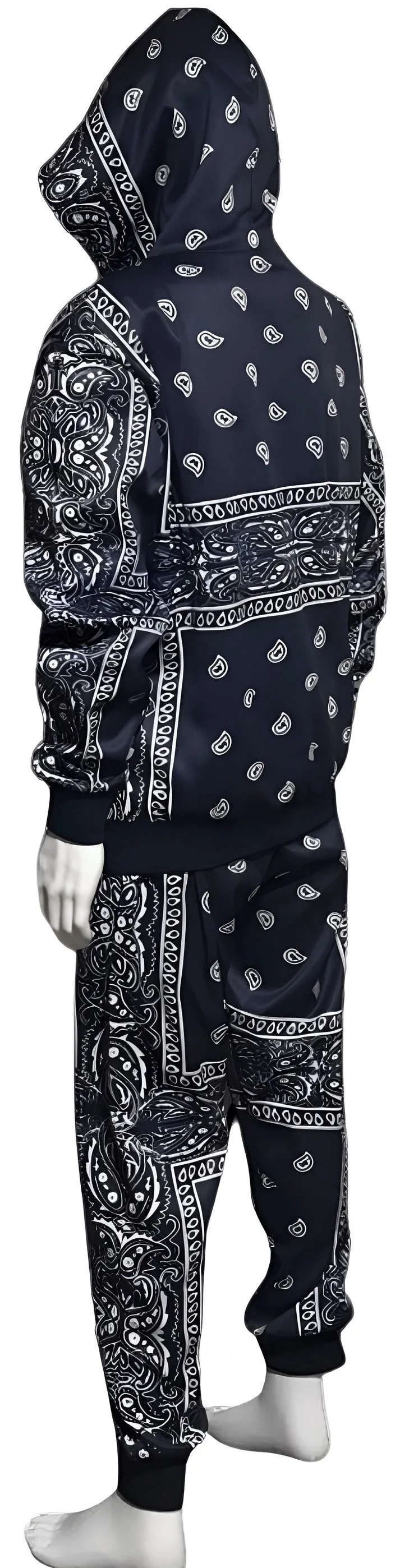 ^NAVY BANDANA^ JOGGER SWEATSUITS *BLUE PAISLEY* (FLEECY SOFT LINED)