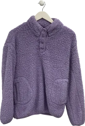 Next Purple Sherpa Pullover Fleece UK M