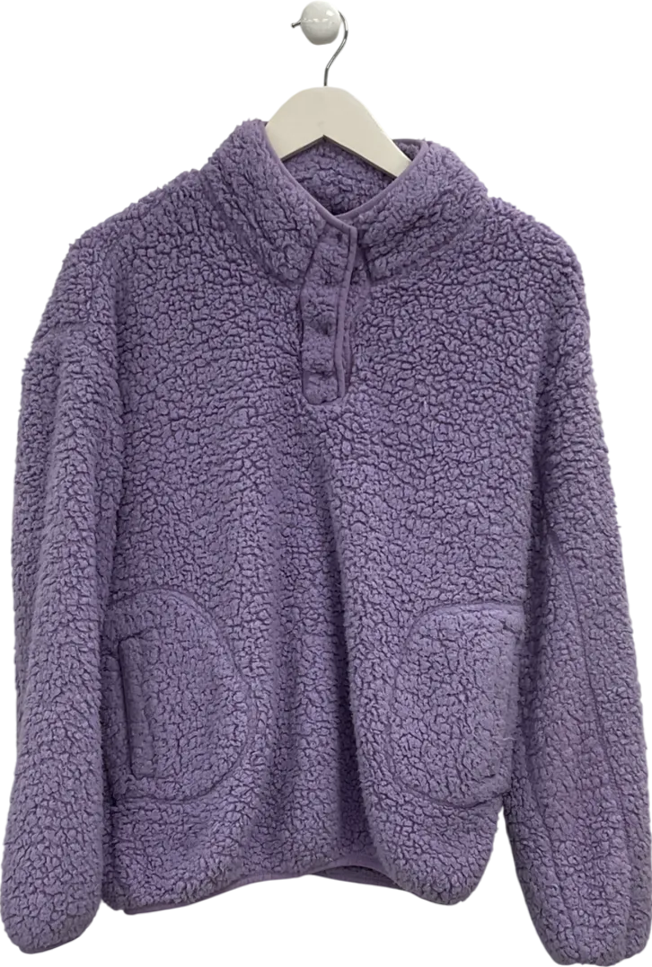 Next Purple Sherpa Pullover Fleece UK M
