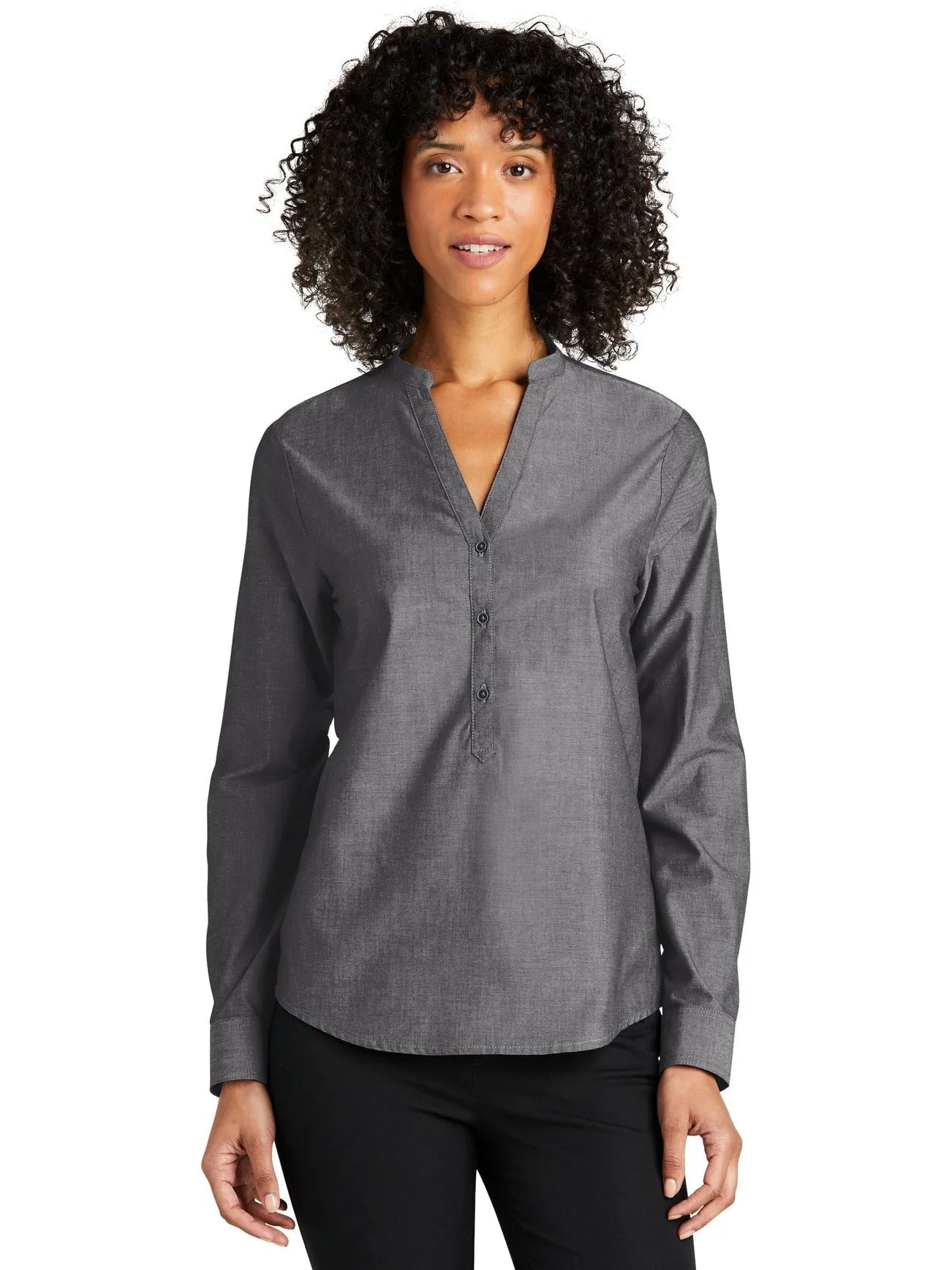 Port Authority Ladies Long Sleeve Chambray Easy Care Shirt